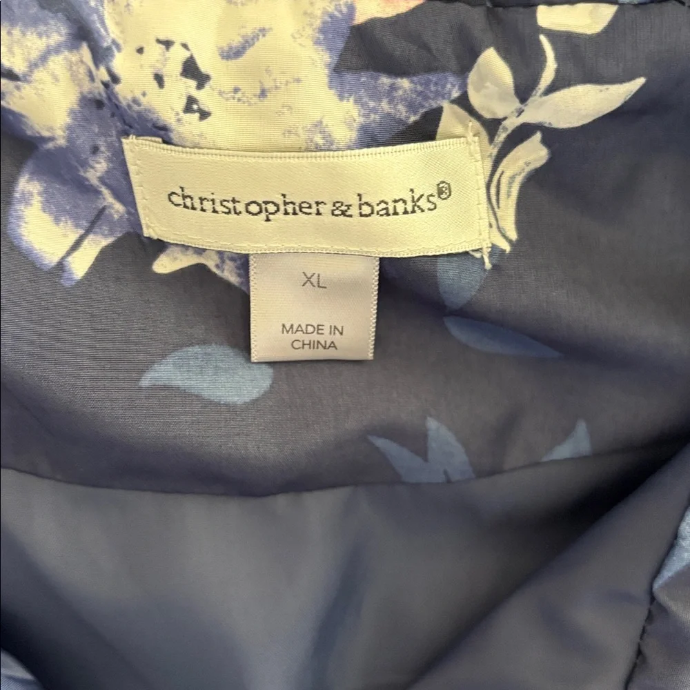 Christopher & Banks XL Blue Floral Vest - Picture 2 of 3